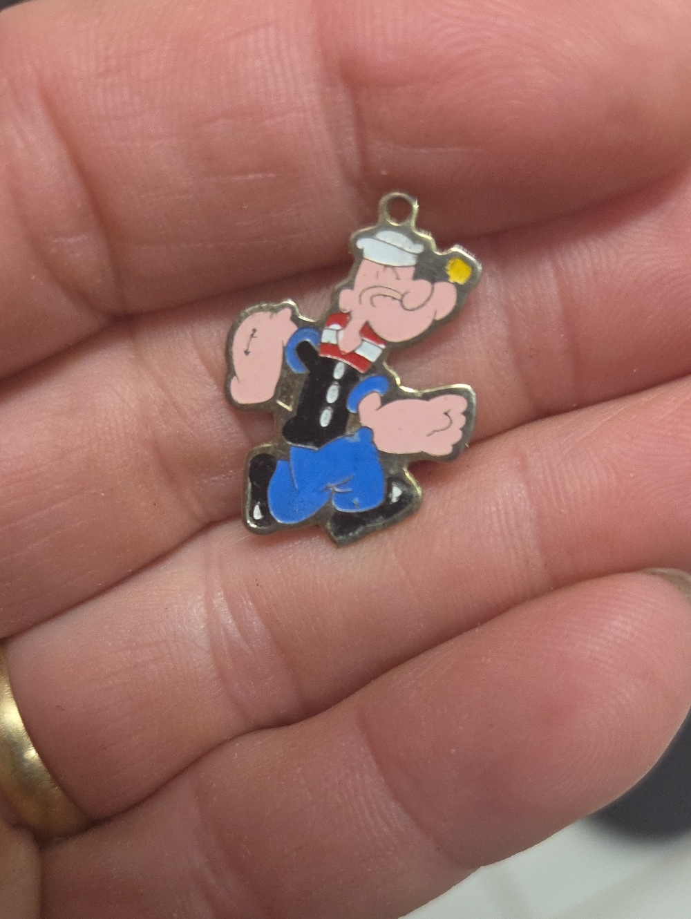 Vintage Cloisonné Enamel Popeye Pendant